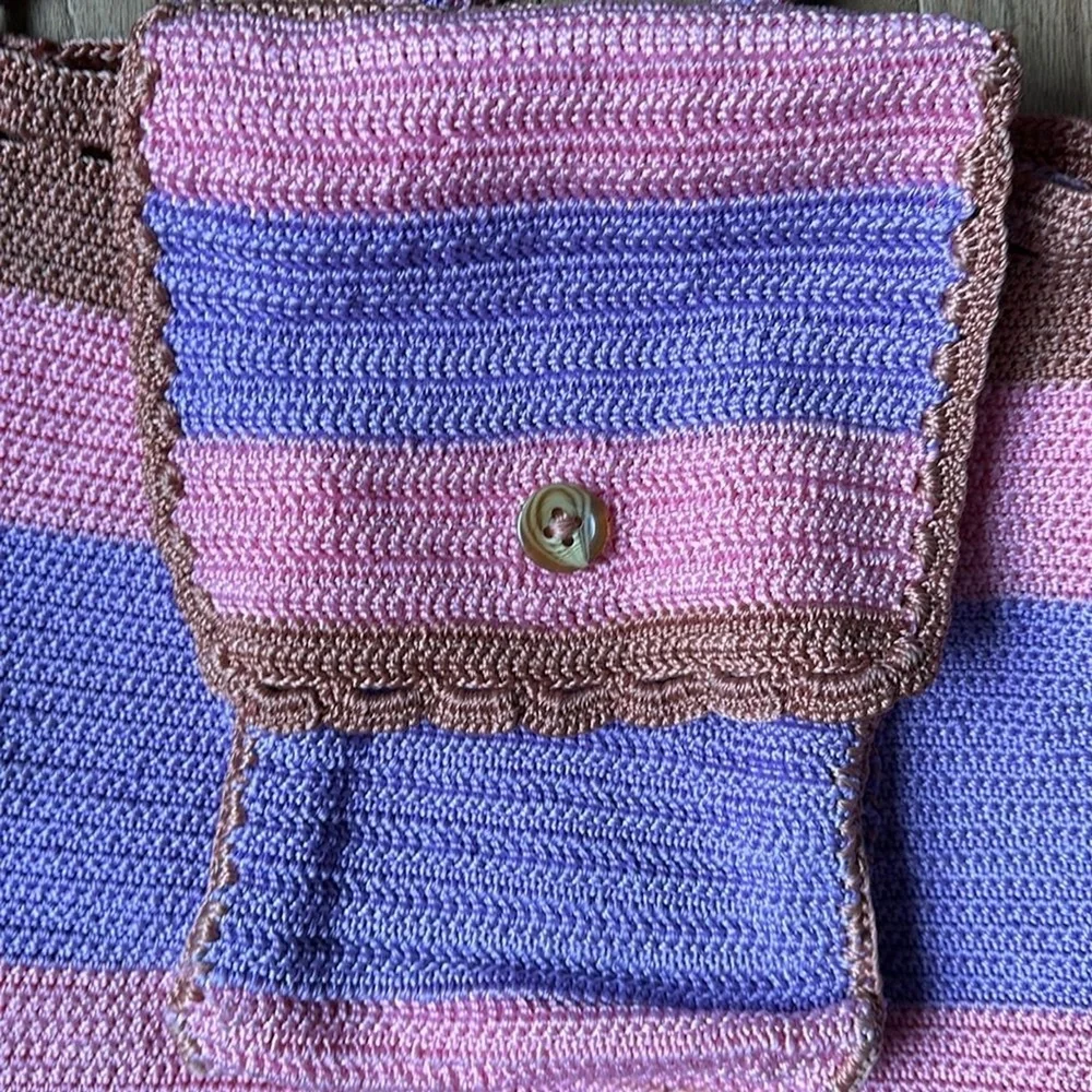 Crochet Pink and‎ Purple backpack
